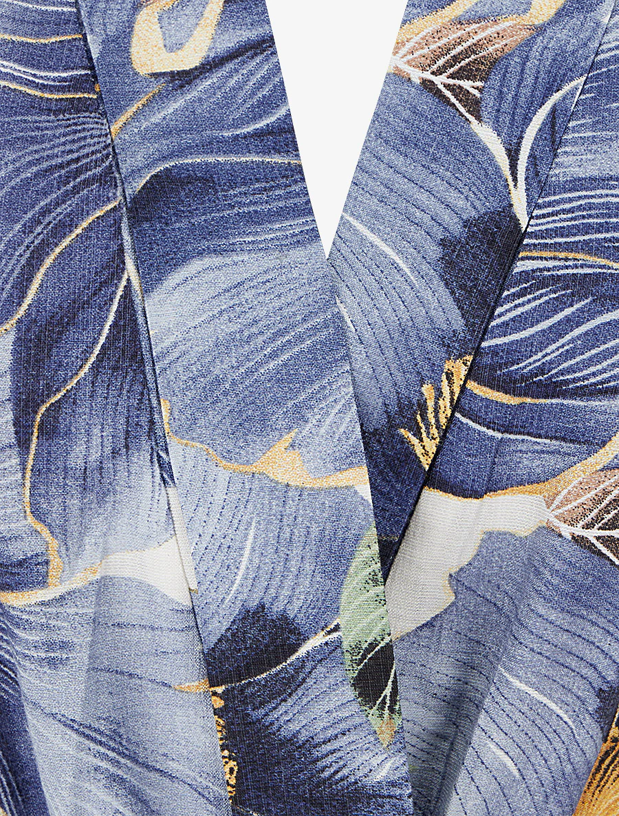 Wikkel jumpsuit met bloemenprint en overslagkraag - Blauw - Image 3