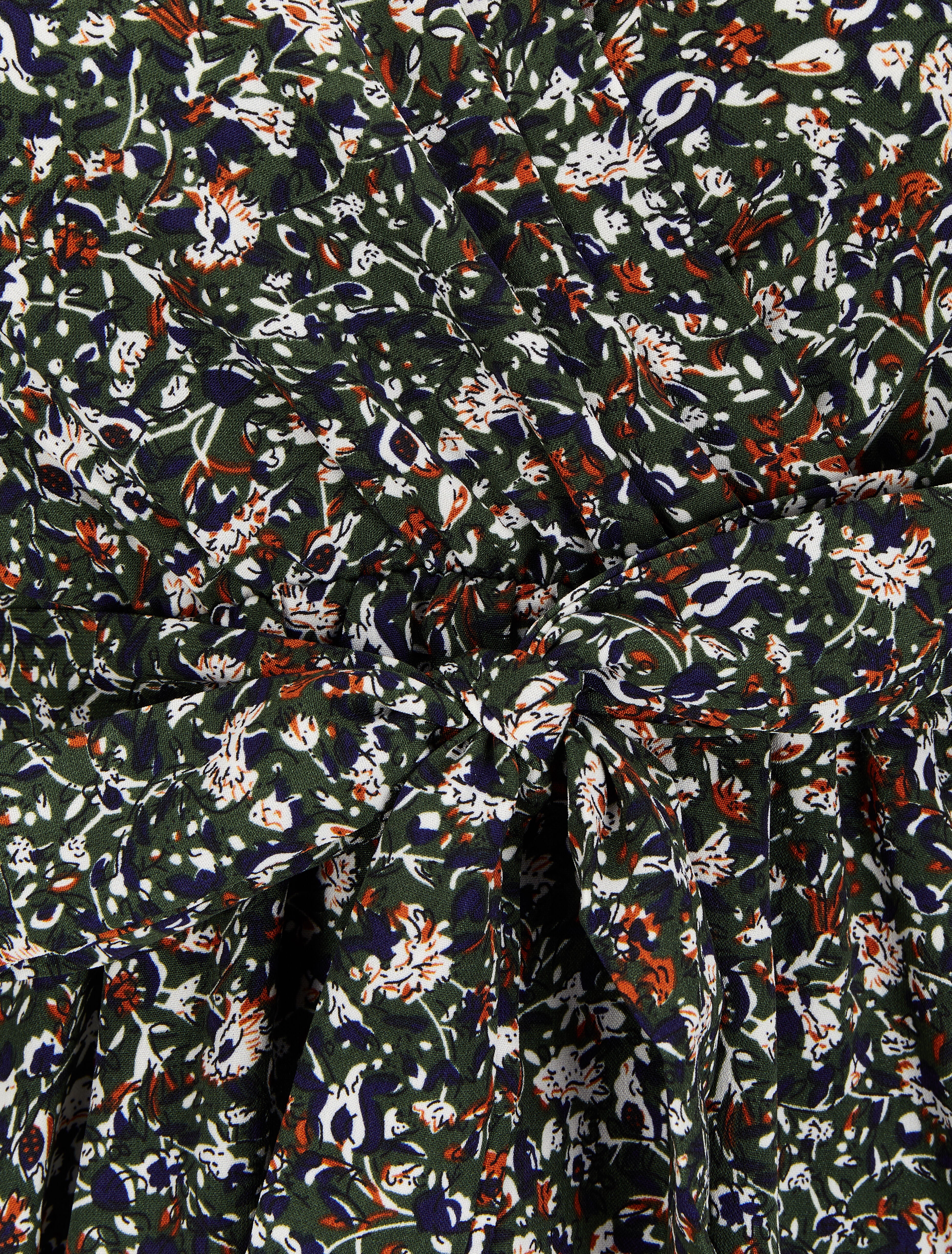 Wikkeljurk met bloemenprint - Groen - Image 3