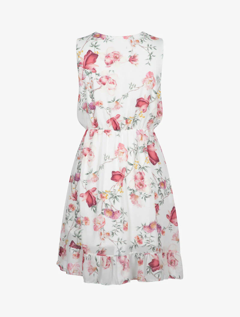 Wikkeljurk met bloemenprint - ecru - Image 3