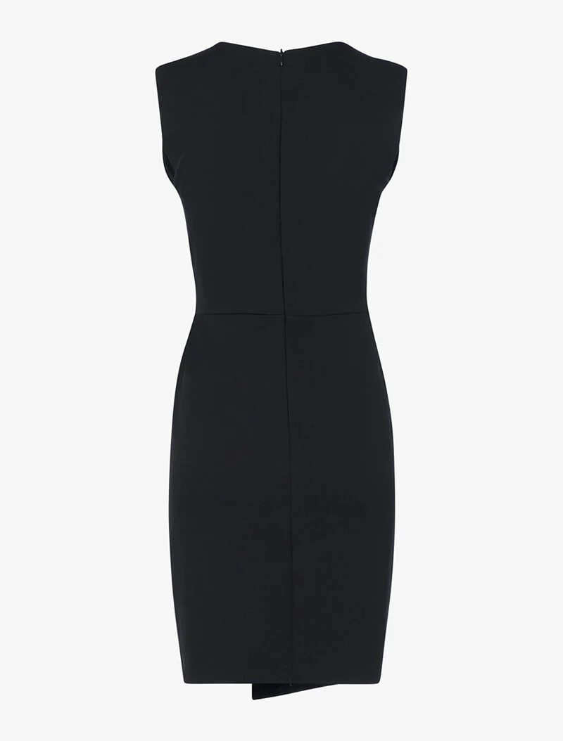 Wikkeljurk met gerimpelde taille - zwart - Image 5