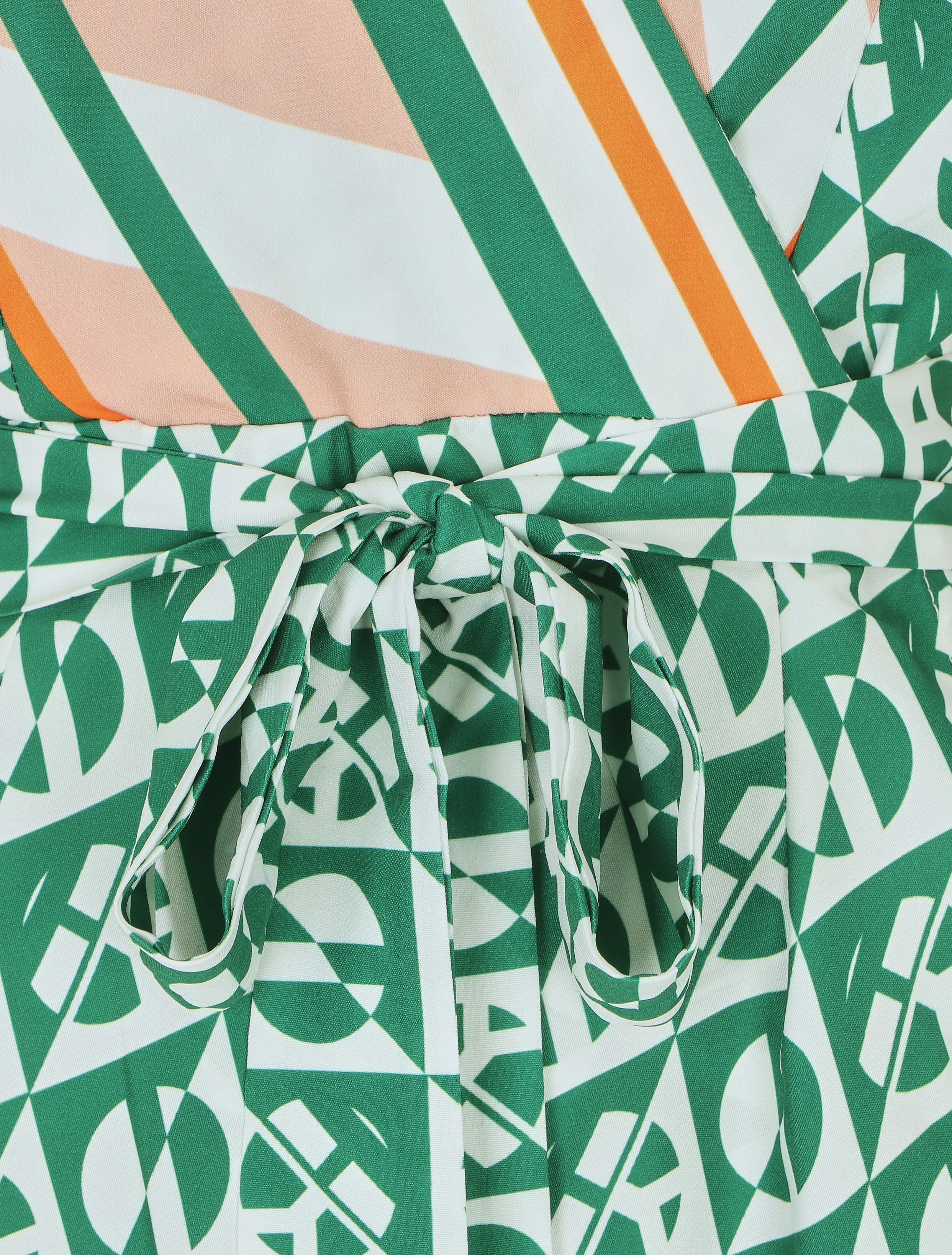 Wikkeljurk met grafische print - groen - Image 3