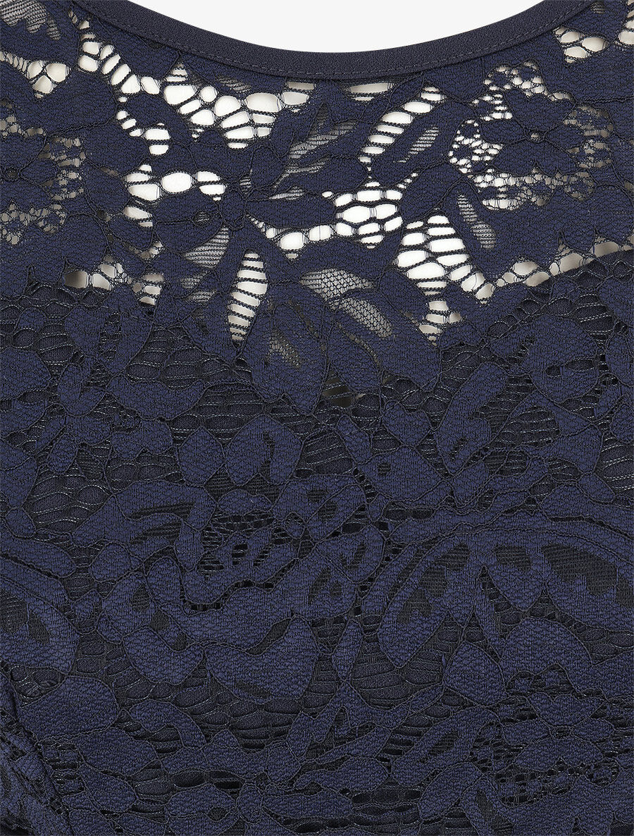 Wikkeljurk met kanten buste - Donkerblauw - Image 3