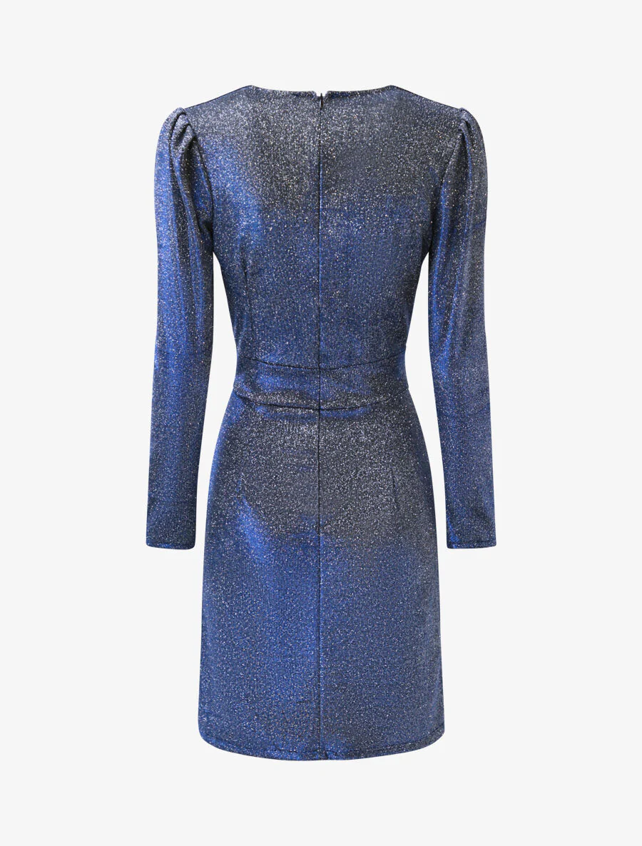 Wikkeljurk met pailletten - Blauw - Image 2