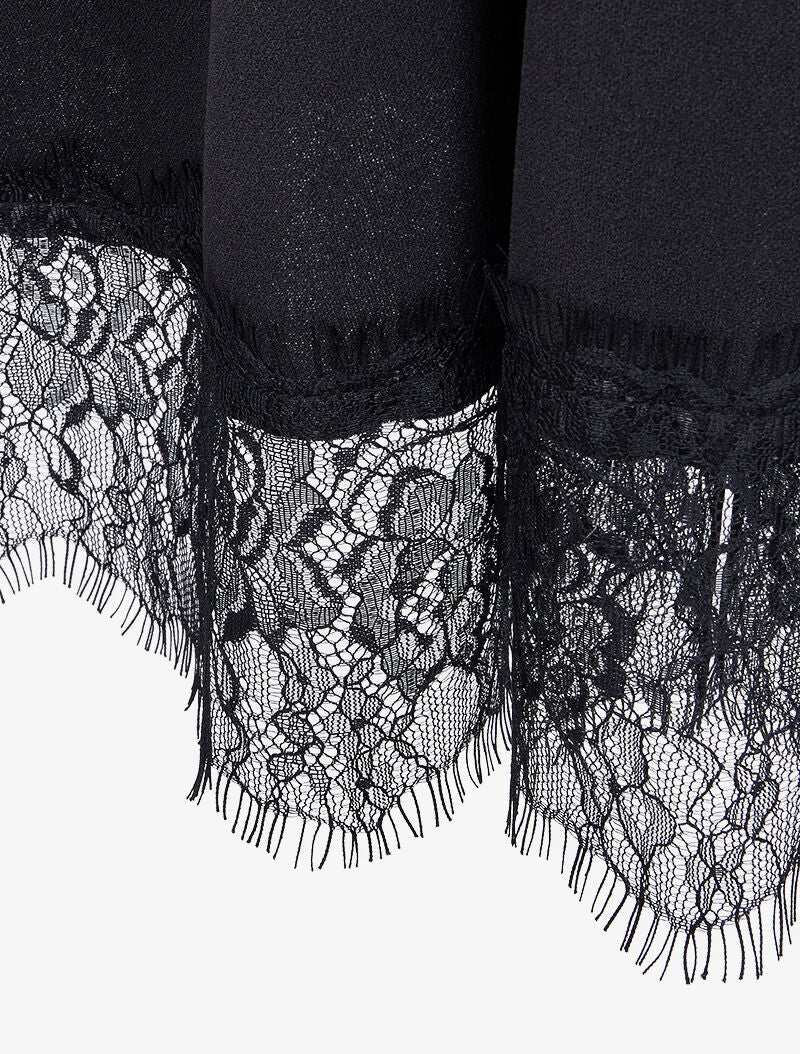 Wikkeljurk in twee kleuren met kanten rand - Wit - Image 4