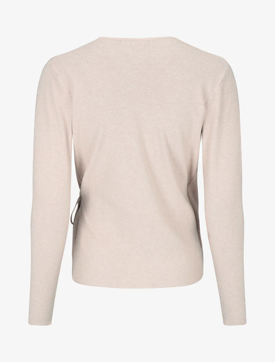 Wikkeltrui met lussen om te strikken - beige - Image 2