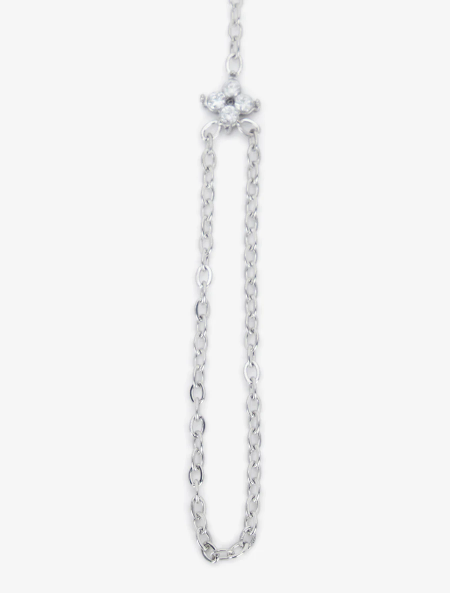 Wit zirkonia handketting armband - Geld - Image 3