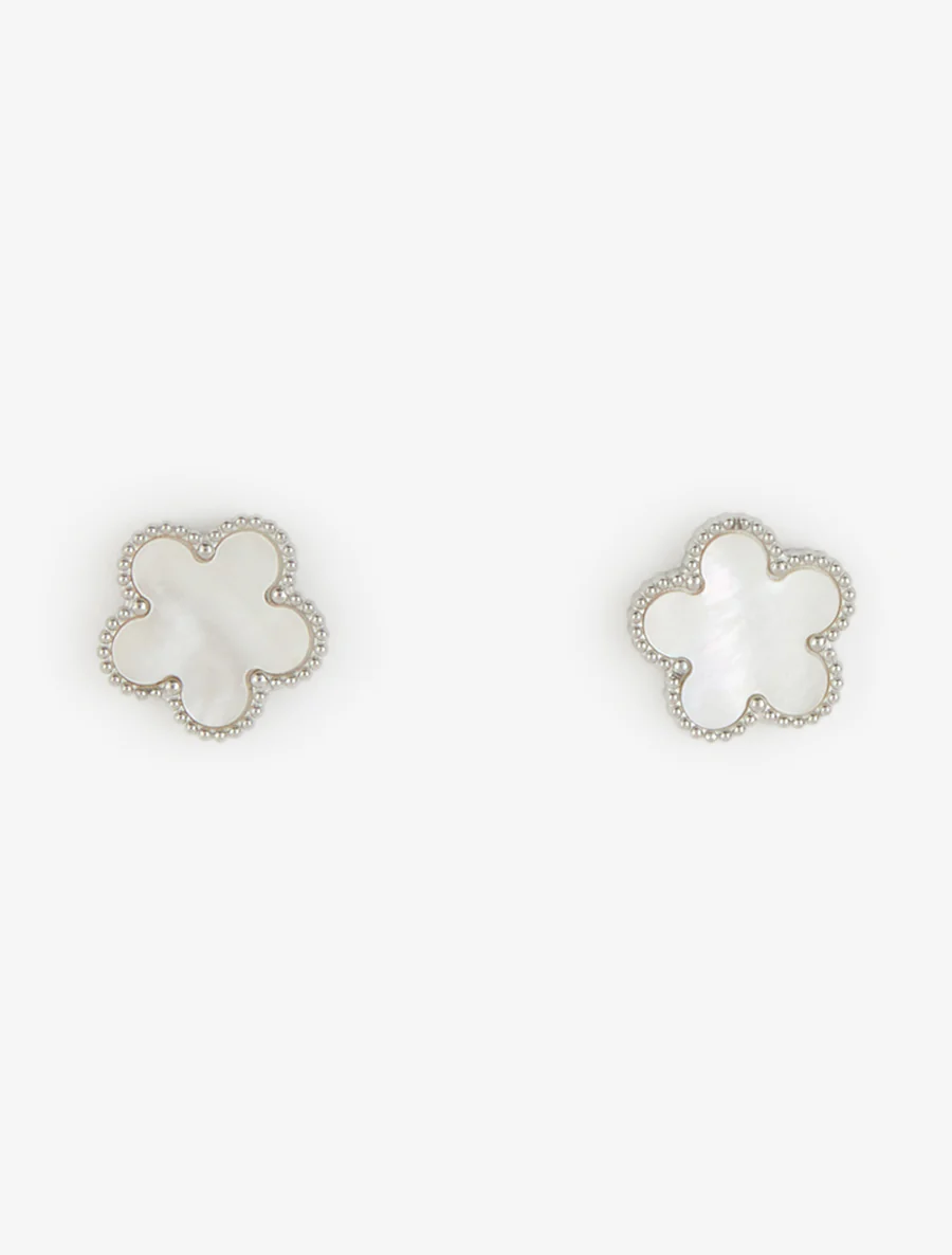 Witte emaillen oorringen - Geld - Image 2
