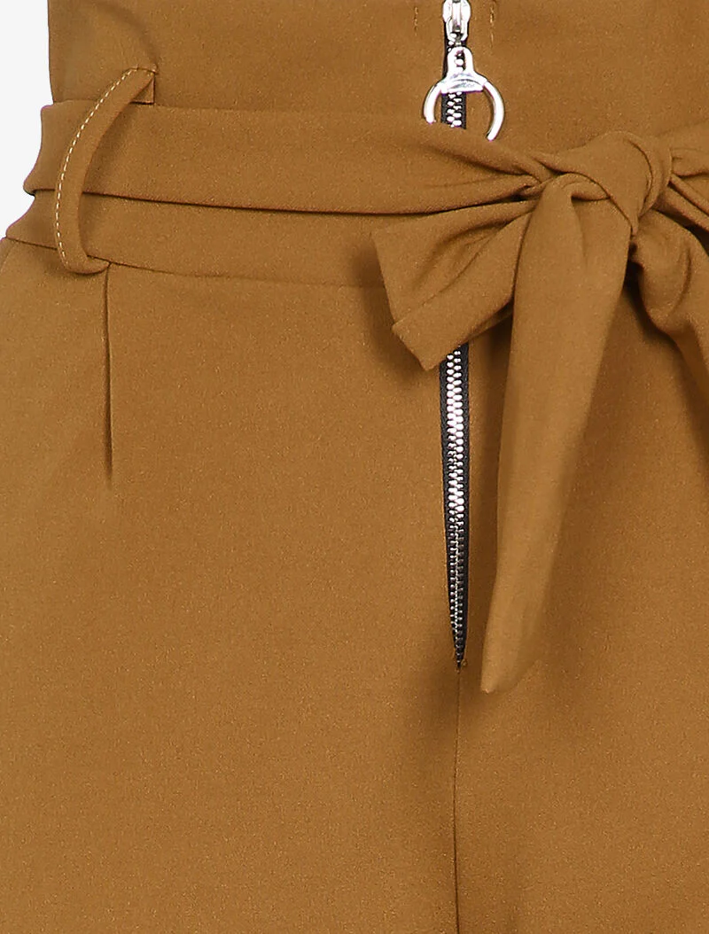 Empire taille rits wortelbroek - Camel - Image 3