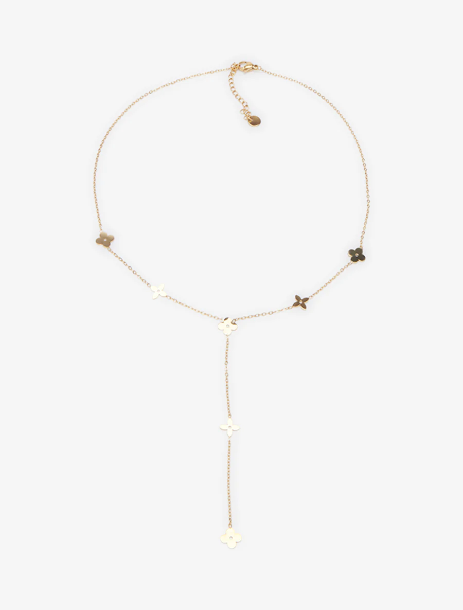 Y-ketting met bloemmotief - Goud - Image 2