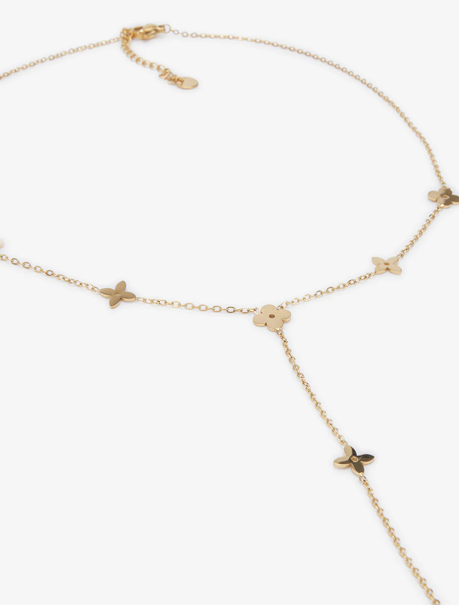 Y-ketting met bloemmotief - Goud - Image 3