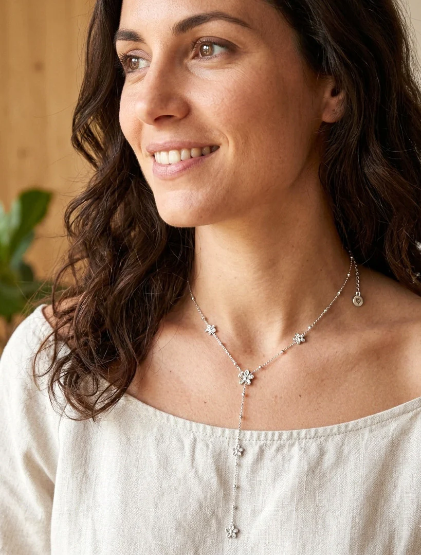 Y-ketting met kralen en bloemen - Geld