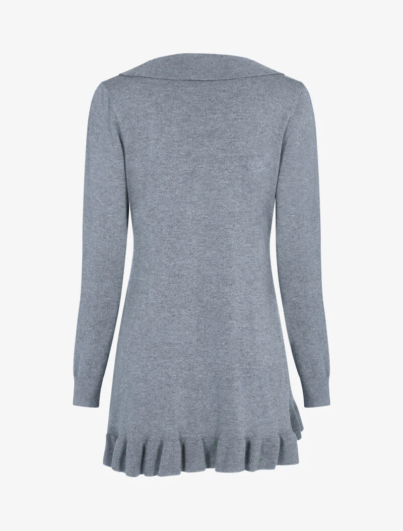 Zacht vest met rucheranden - donkergrijs - Image 2