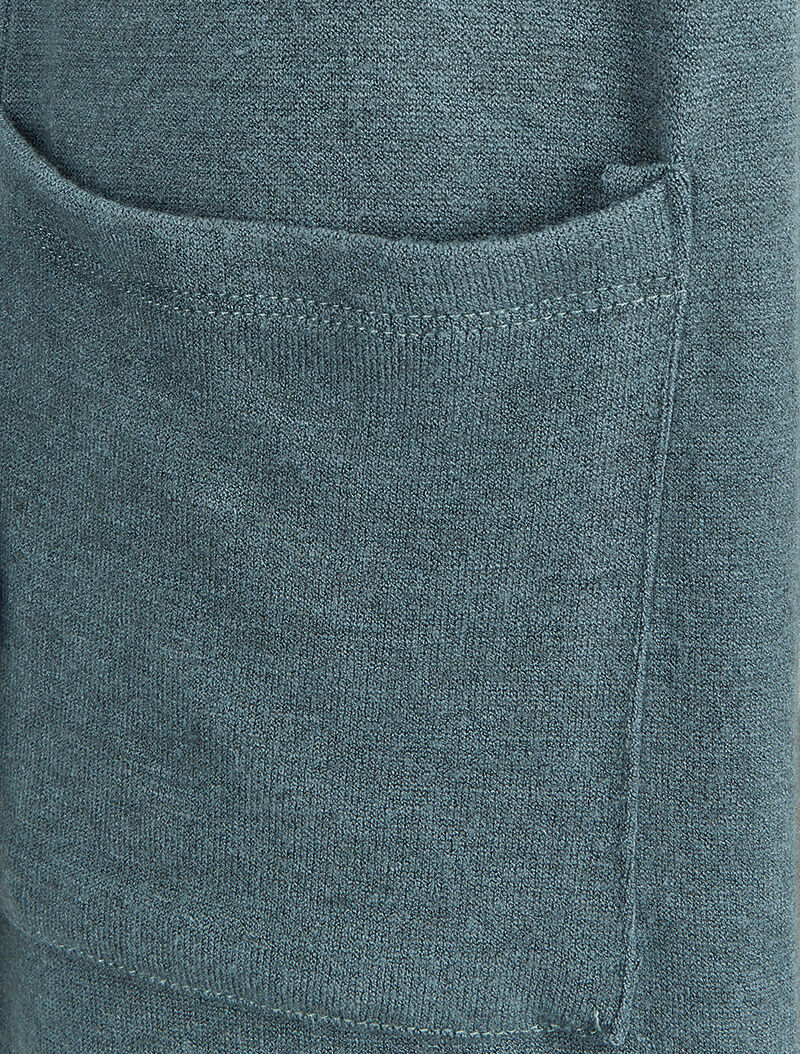 Zachte en lange gilet met opgestikte zakken - Blauwgrijs - Image 3
