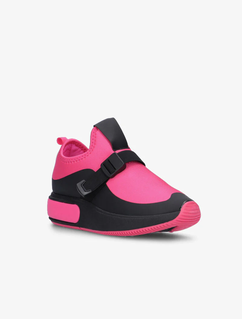 Zachte sneakers met bandje - fuchsia