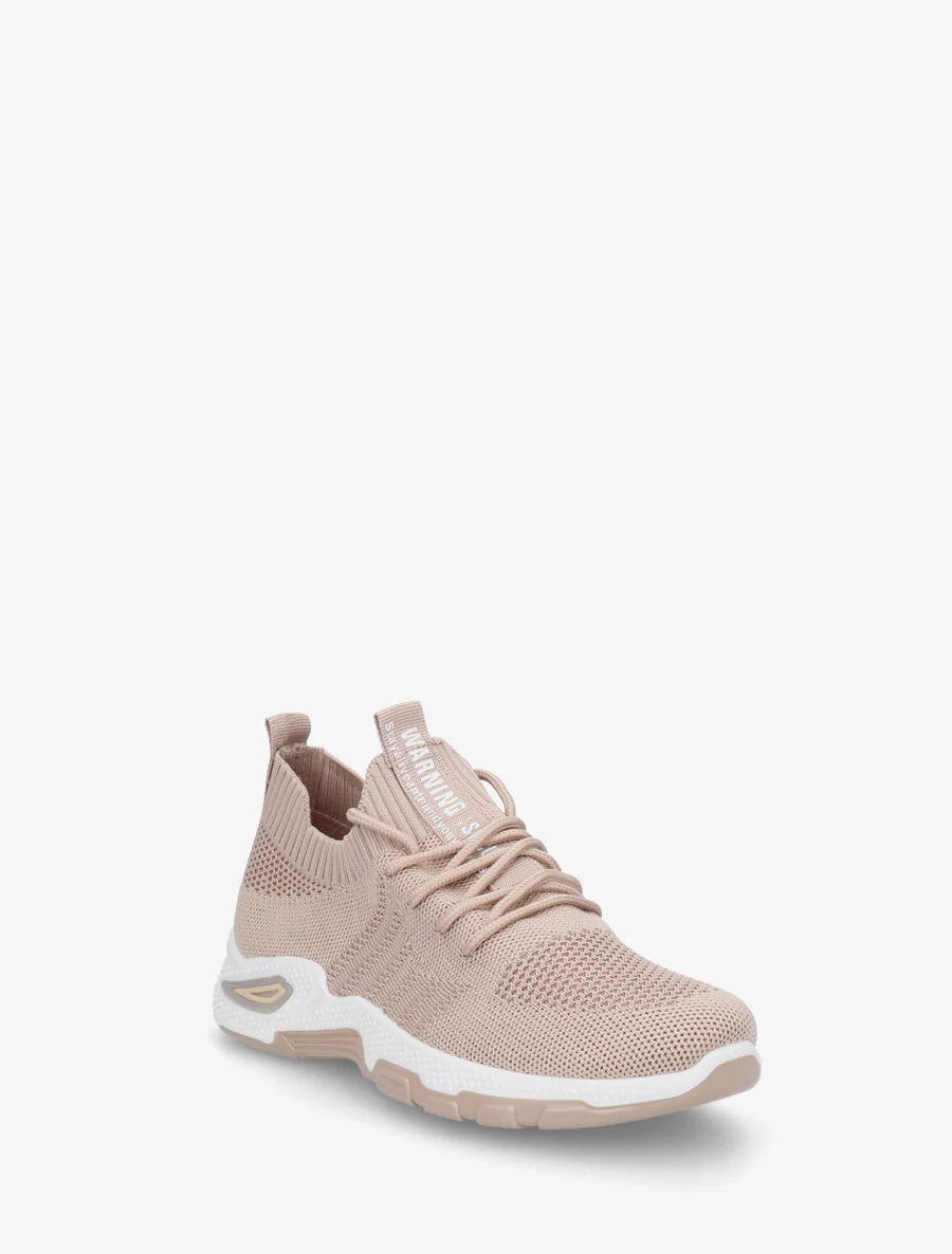 Zachte sneakers van mesh - Donker beige - Image 2