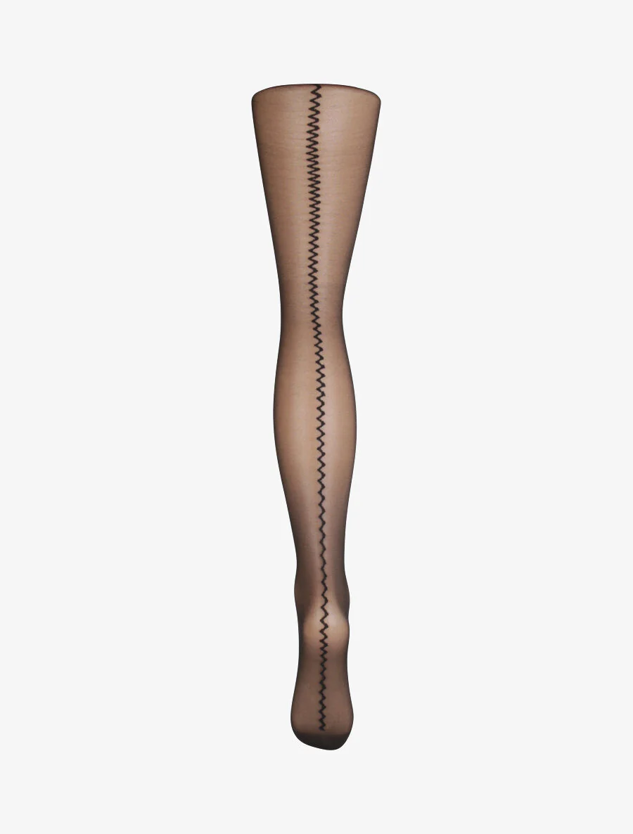 Zigzag naad panty's - Zwart - Image 2