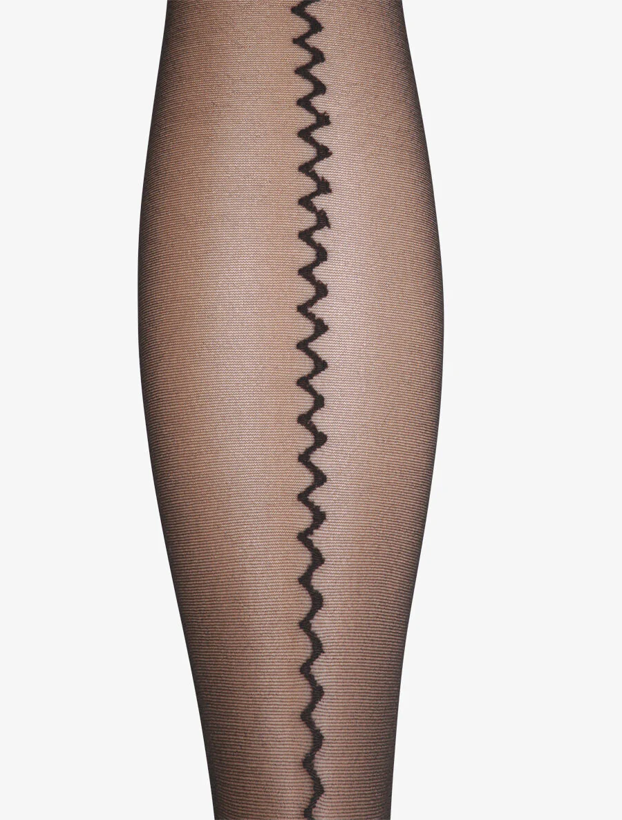 Zigzag naad panty's - Zwart - Image 3