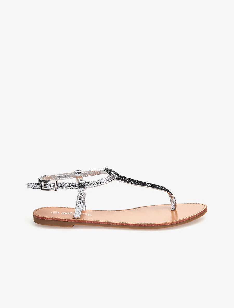 Glitter sandalen - zilver
