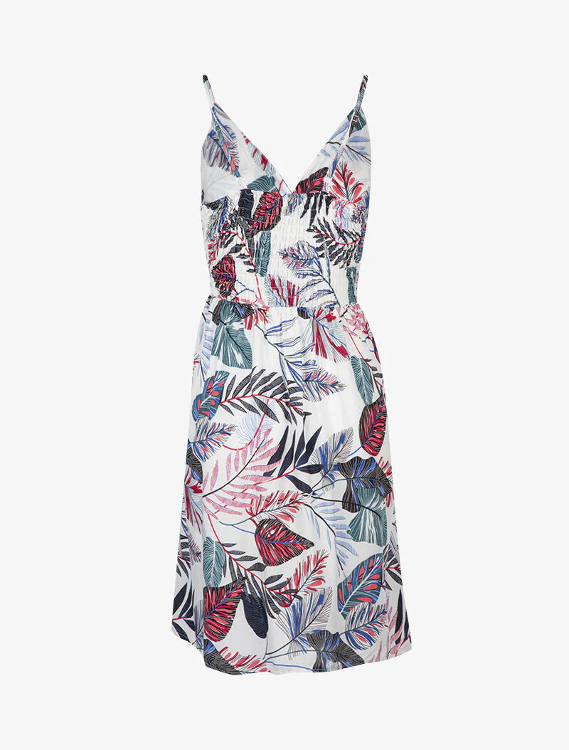 Zomerjurk met tropische print - wit - Image 2
