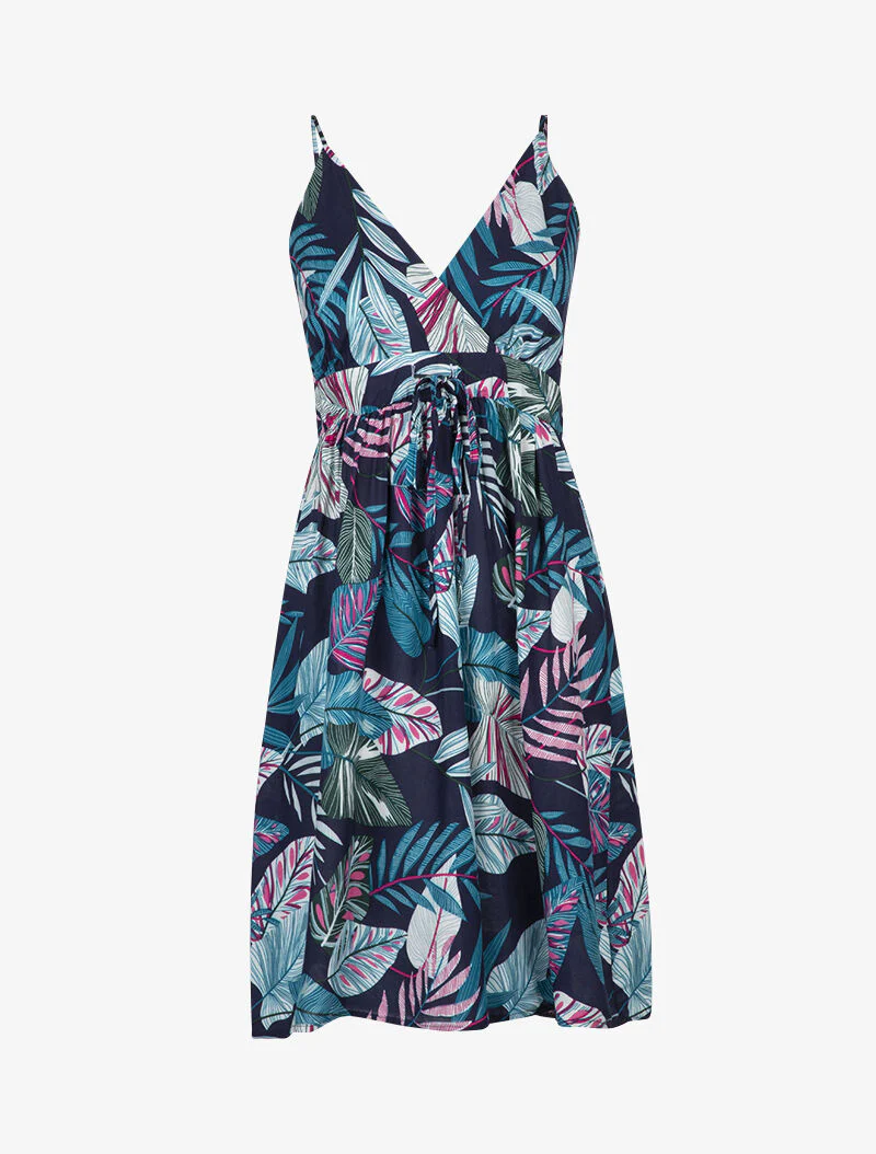 Zomerjurk met tropische print - marine