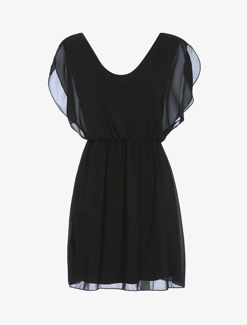 Zwierjurk in voile - zwart